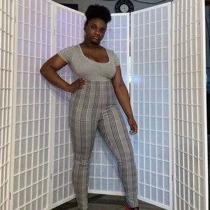 Plaid high waisted pants